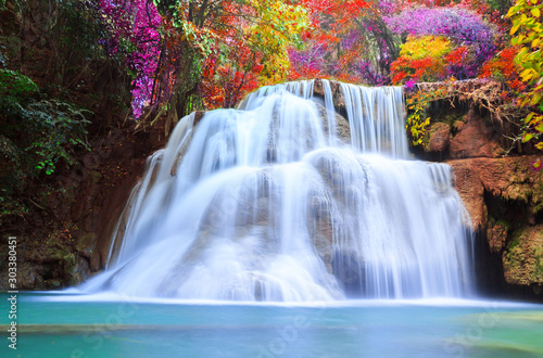Fototapeta Naklejka Na Ścianę i Meble -  Beautiful waterfall in deep forest