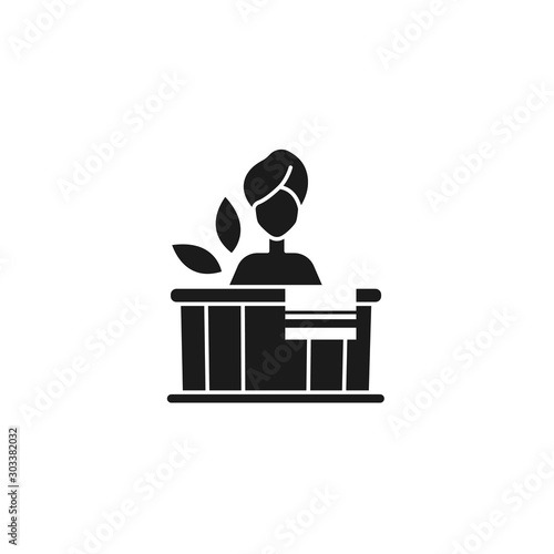 woman in tub spa silhouette style icon