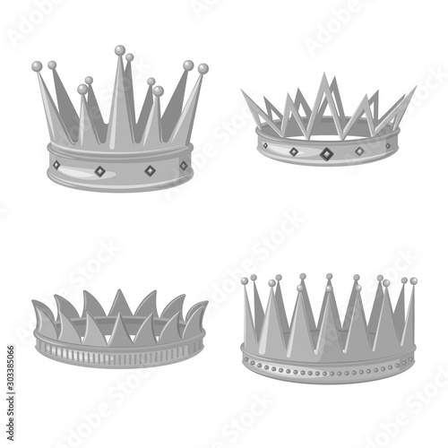 Isolated object of jewel and vip logo. Set of jewel and nobility stock symbol for web.