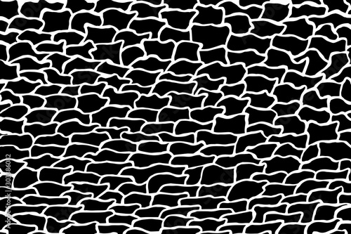 Black stone shapes against a white background, vector illustration