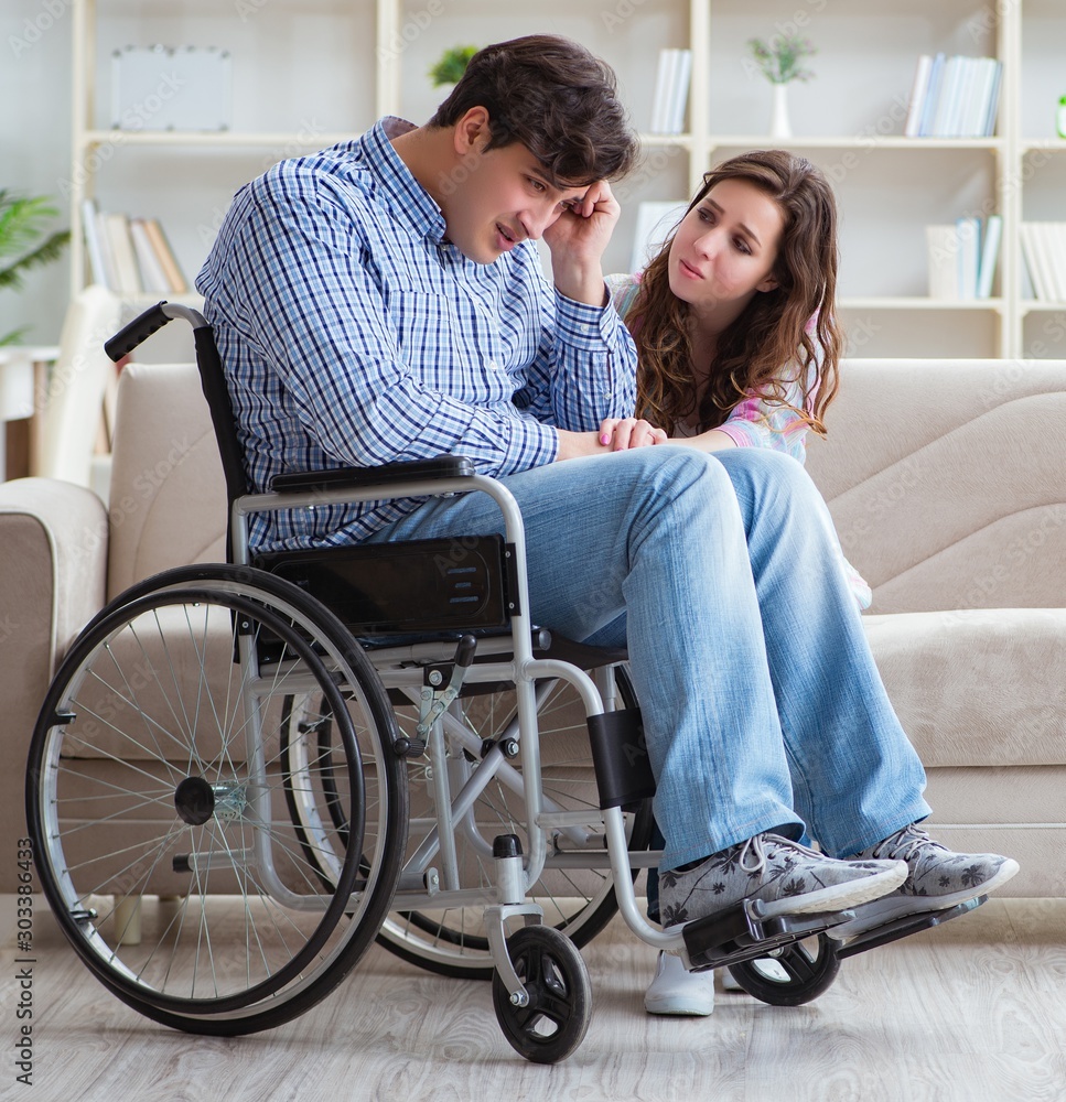 Desperate disabled person on wheelchair Desperate disabled person on wheelchair