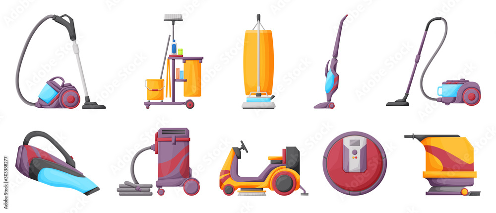 Εκτύπωση καμβά Vacuum cleaner cartoon vector illustration on white background
