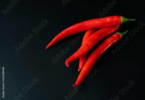 red pepper on a black background closeup