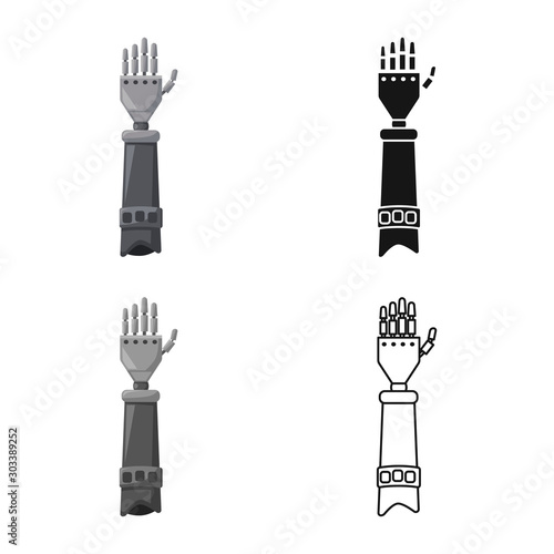 Isolated object of arm and prosthesis sign. Web element of arm and limb stock symbol for web.
