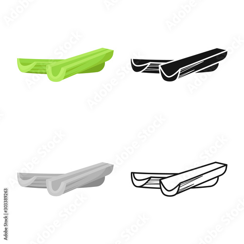 Vector design of stick and celery sign. Graphic of stick and stalk stock symbol for web.