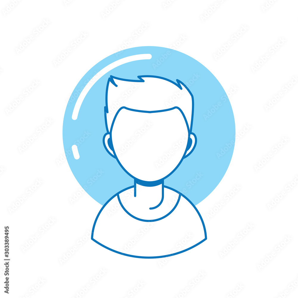 young guy avatar , person line fill young guy avatar , person line fill