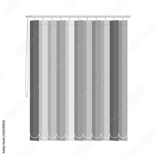 Vector illustration of blinds and wooden sign. Graphic of blinds and casement stock vector illustration.