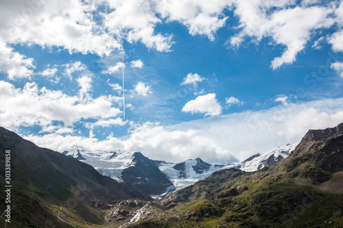 Forni glacier panorama in Ortler Alps, Stelvio National Park, Italy