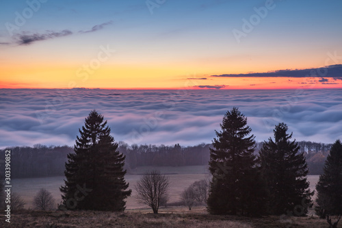 sonnenunterganng auf dem berg