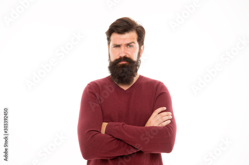 Hip and stylish. beard hair care. brutal man isolated on white. mature bearded man. serious hipster with moustache and beard. hairdresser salon. hipster after barbershop. male fashion and beauty