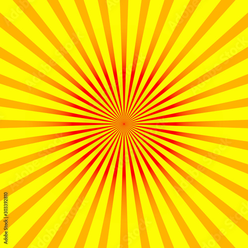 Bright orange rays background. Comics, pop art style. Vector, eps 10.