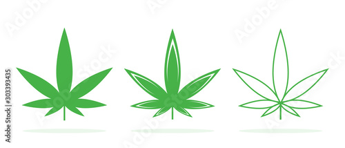 Medical marijuana leaves isolated.