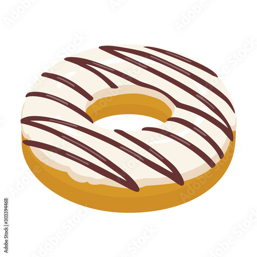 Cream doughnut vector icon.Cartoon vector icon isolated on white background cream doughnut.