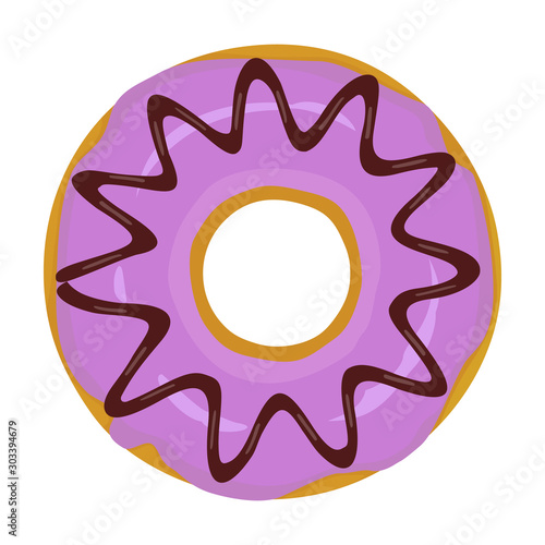 Doughnut vector icon.Cartoon vector icon isolated on white background doughnut. photo