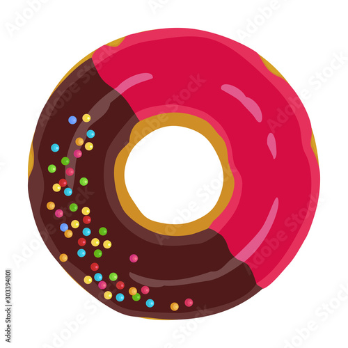 Doughnut vector icon.Cartoon vector icon isolated on white background doughnut.