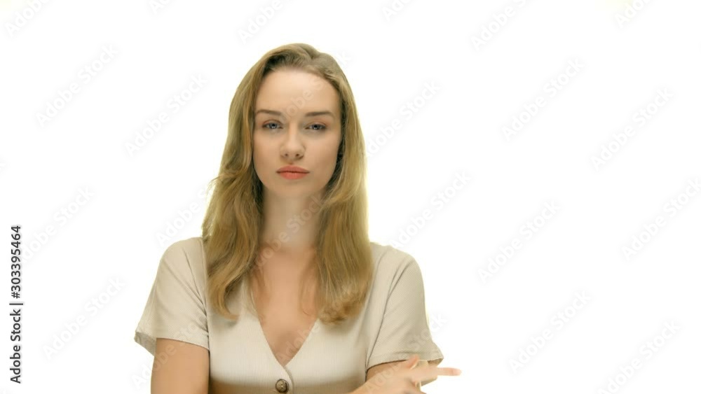 girl hands signing to keep quiet, still medium eye level shot girl hands signing to keep quiet, still medium eye level shot