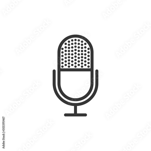 Vector Microphone icon in flat design.