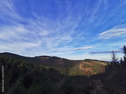 landscape with mountains and clouds