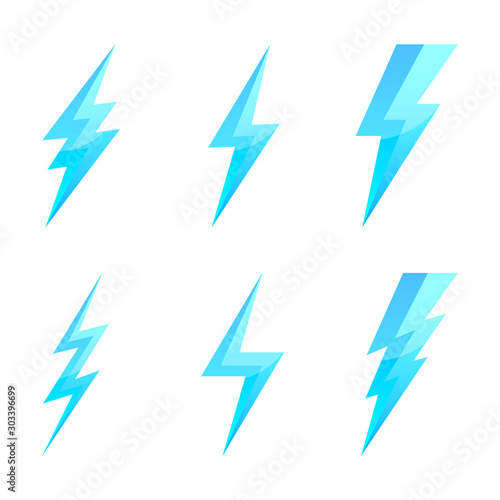 Lightning icons - vector.