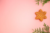 gingerbread. gifts and holiday, happy New Year. festive background. food background. top view
