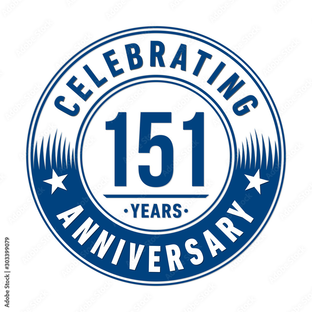 151 years anniversary celebration logo template. Vector and illustration.
