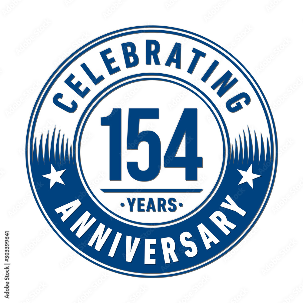 154 years anniversary celebration logo template. Vector and illustration.