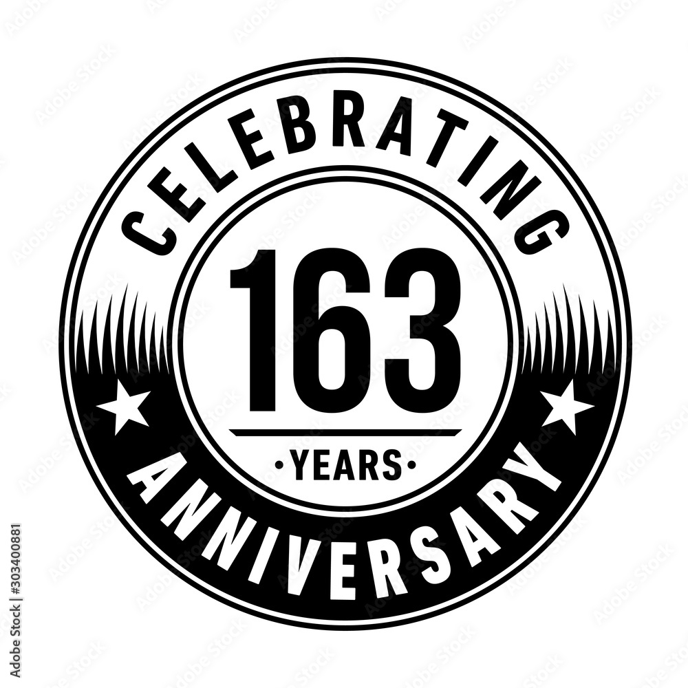 163 years anniversary celebration logo template. Vector and illustration.