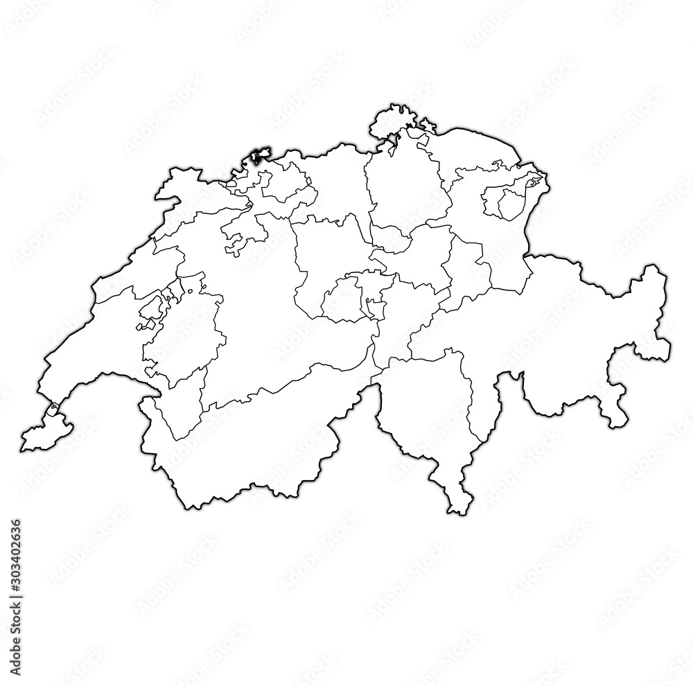 flag of Basel-Stadt canton on map of switzerland