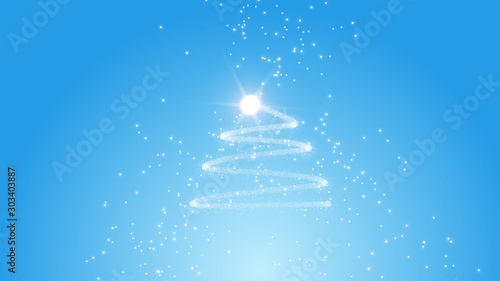 Copy space motion Christmas tree for cold winter new year santa festival decorate celebrate with black background overlay and luxury gold  green theme with white shine star and snow  snowflake flare