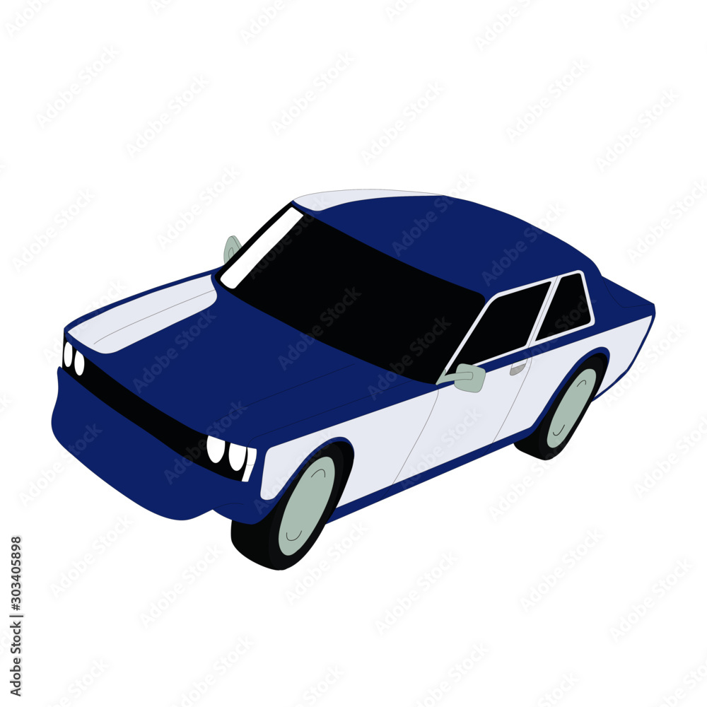 Fotografie Classic japanese car blue vector