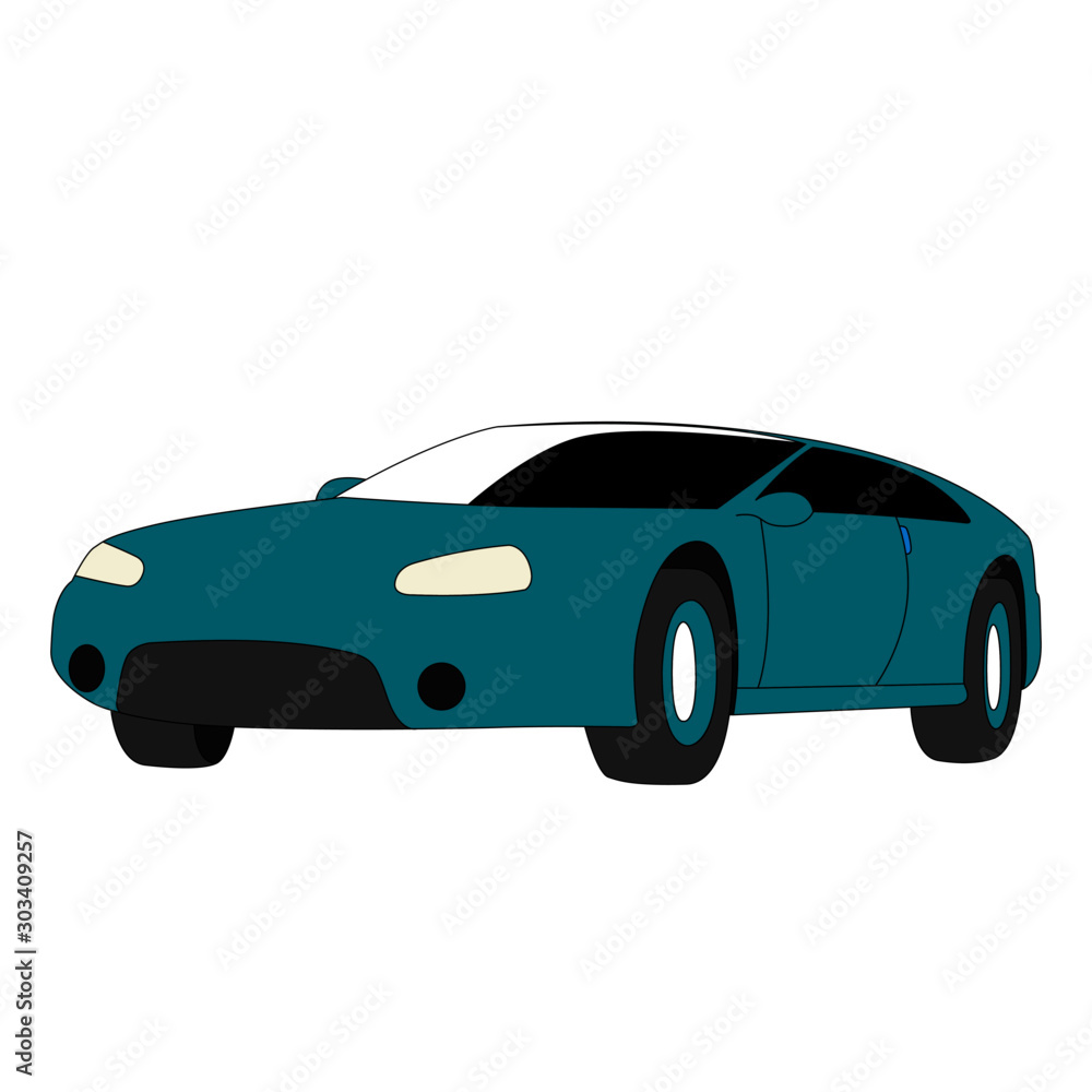 Hatchback blue vector illustration isolated