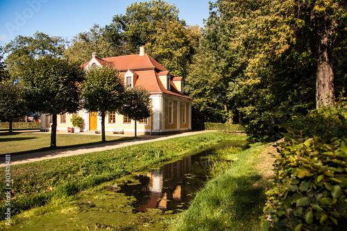 house in the castle park of Neschwitz Castle in Saxony