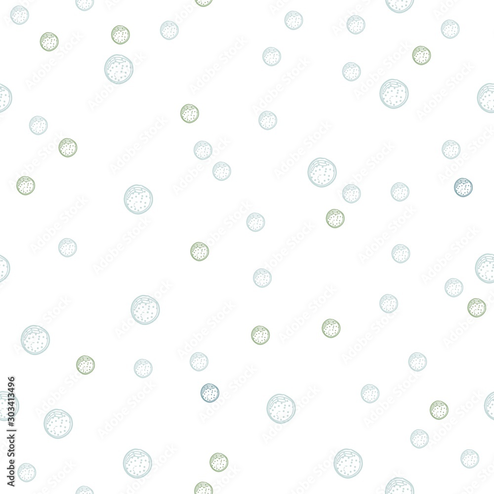 Seamless Pattern with colorful Balls. Scandinavian Style. Vector Illustration