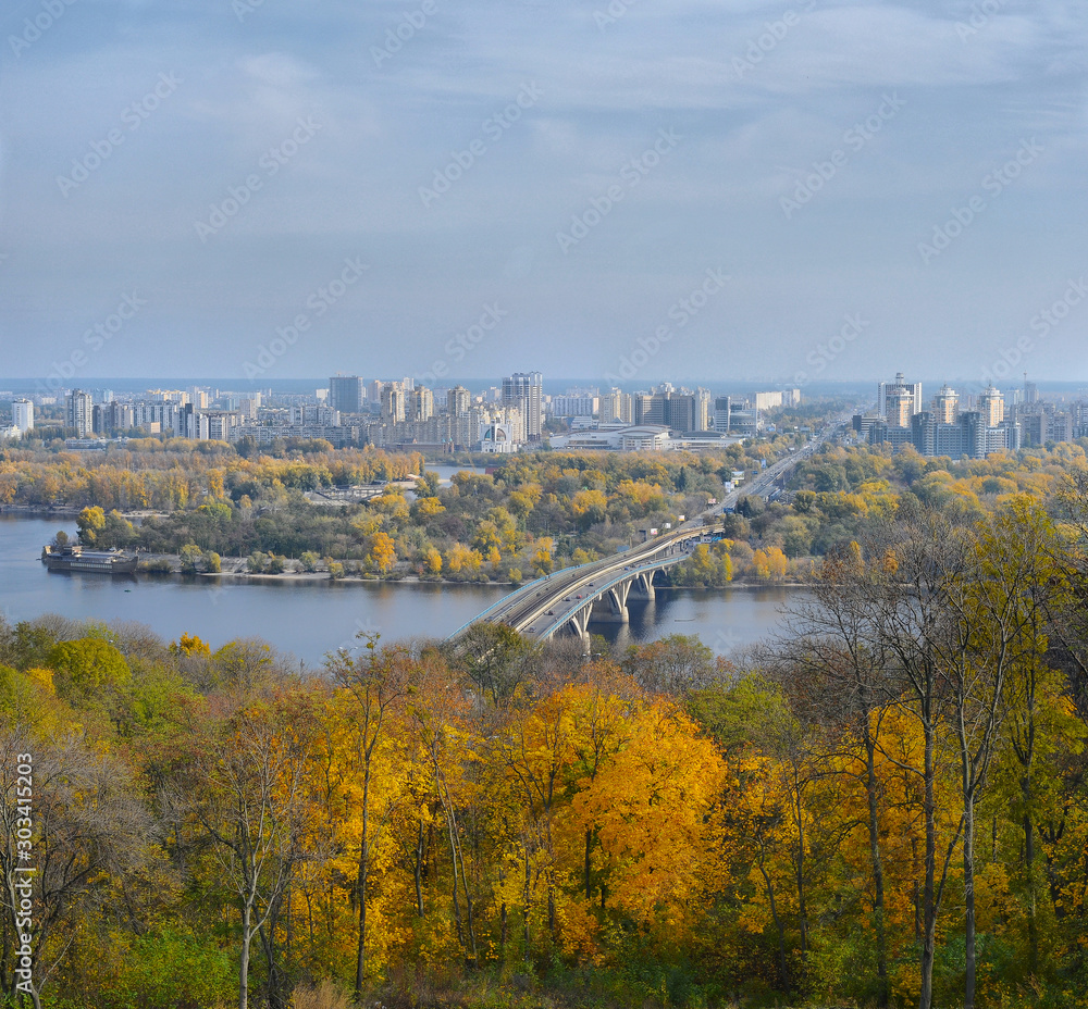 Kyiv, Ukraine, Dnipro river. Pechersk view, autumn 2012. Kyiv, Ukraine, Dnipro river. Pechersk view, autumn 2012.