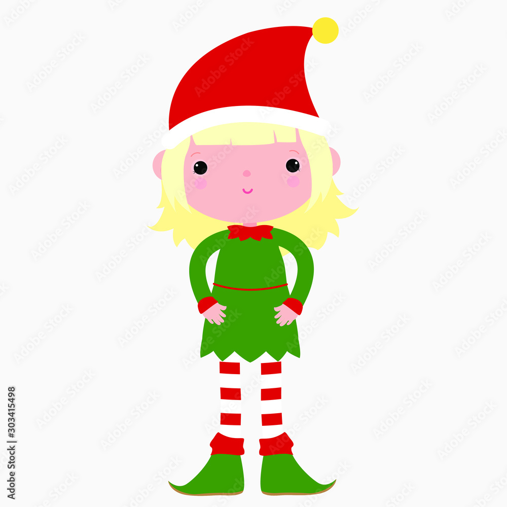 Girl in an elf costume. Santa Claus helper. Girl in an elf costume. Santa Claus helper.