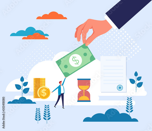 Pay fine concept. Vector flat graphic design illustration