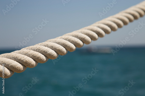 rope on the sea background 