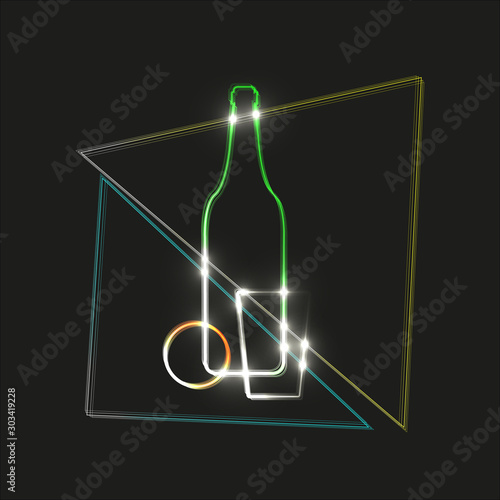 neon still life bar pattern line