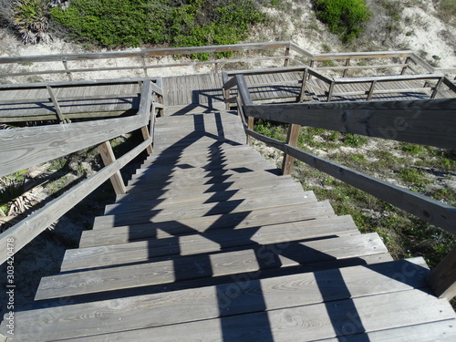 step stairs at beach boardwalk