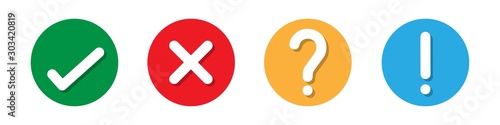 Yes check no question mark vector illustration