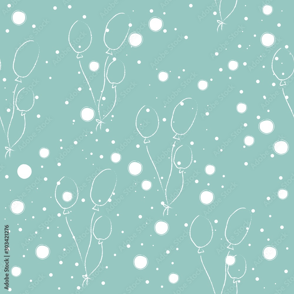 Seamless Cute Pattern with colorful air Balloons. Scandinavian Style Seamless Cute Pattern with colorful air Balloons. Scandinavian Style