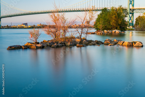 reflection of trees in water