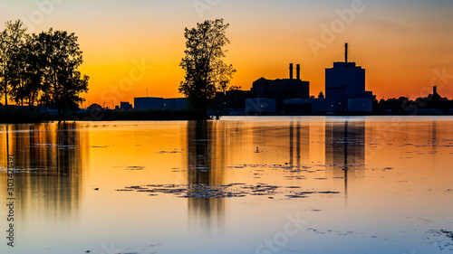 sunset on the river