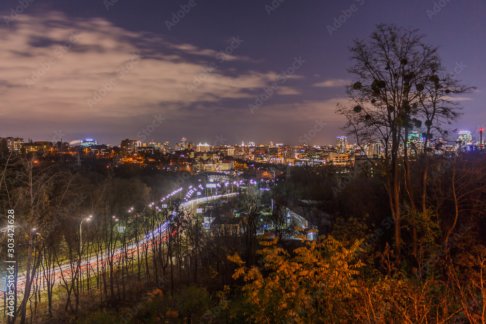 Lights of the night city. Kiev. Ukraine Lights of the night city. Kiev. Ukraine