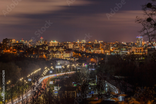 Lights of the night city. Kiev. Ukraine
