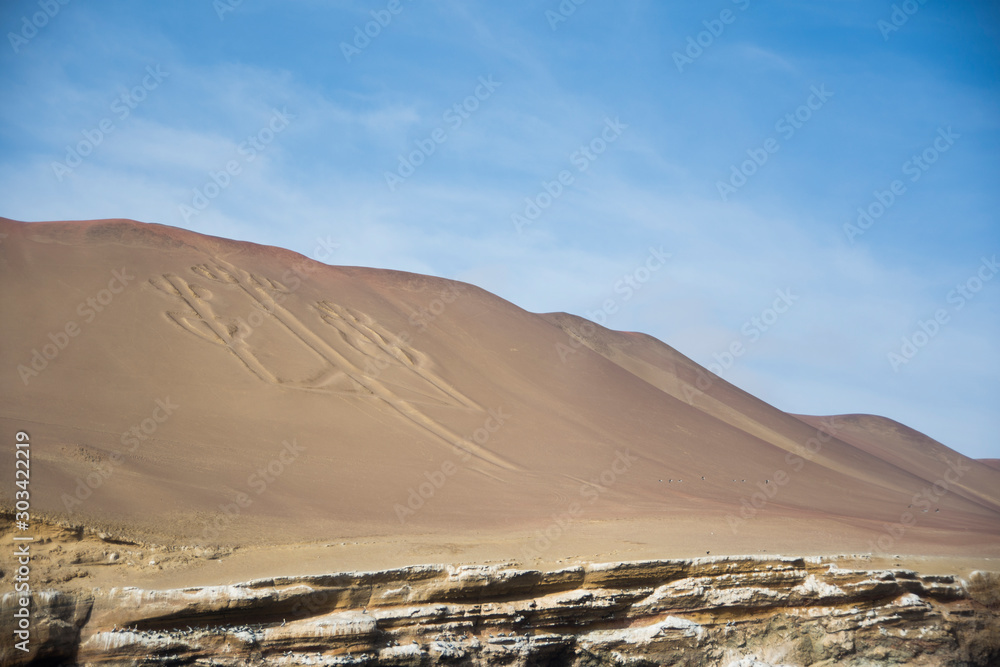 Candelabro sand figure in Paracas Natural Reserve, Peru