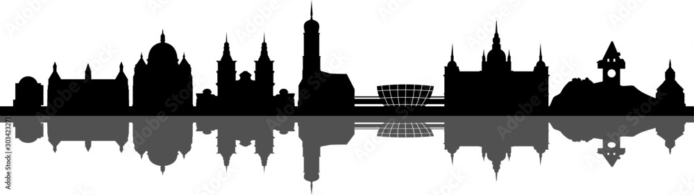 Graz City Skyline Vector Silhouette