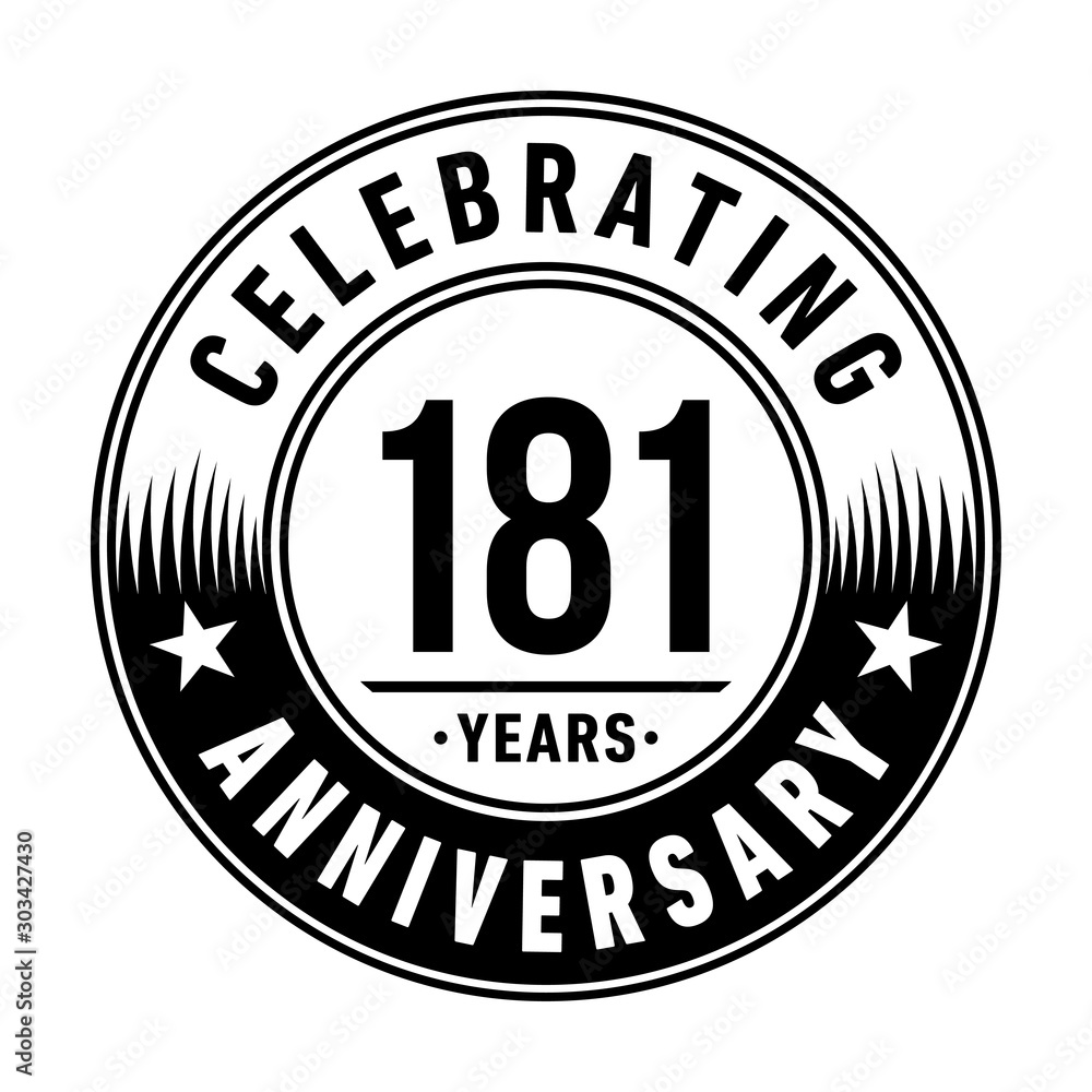 181 years anniversary celebration logo template. Vector and illustration.