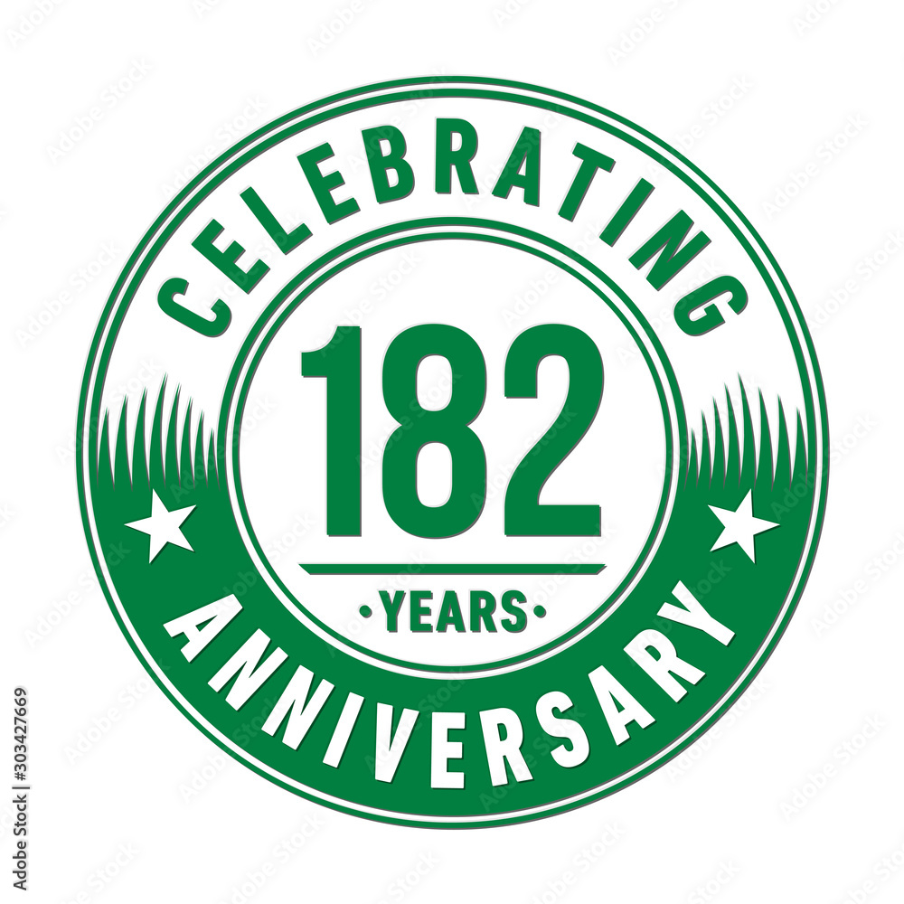 182 years anniversary celebration logo template. Vector and illustration. 182 years anniversary celebration logo template. Vector and illustration.