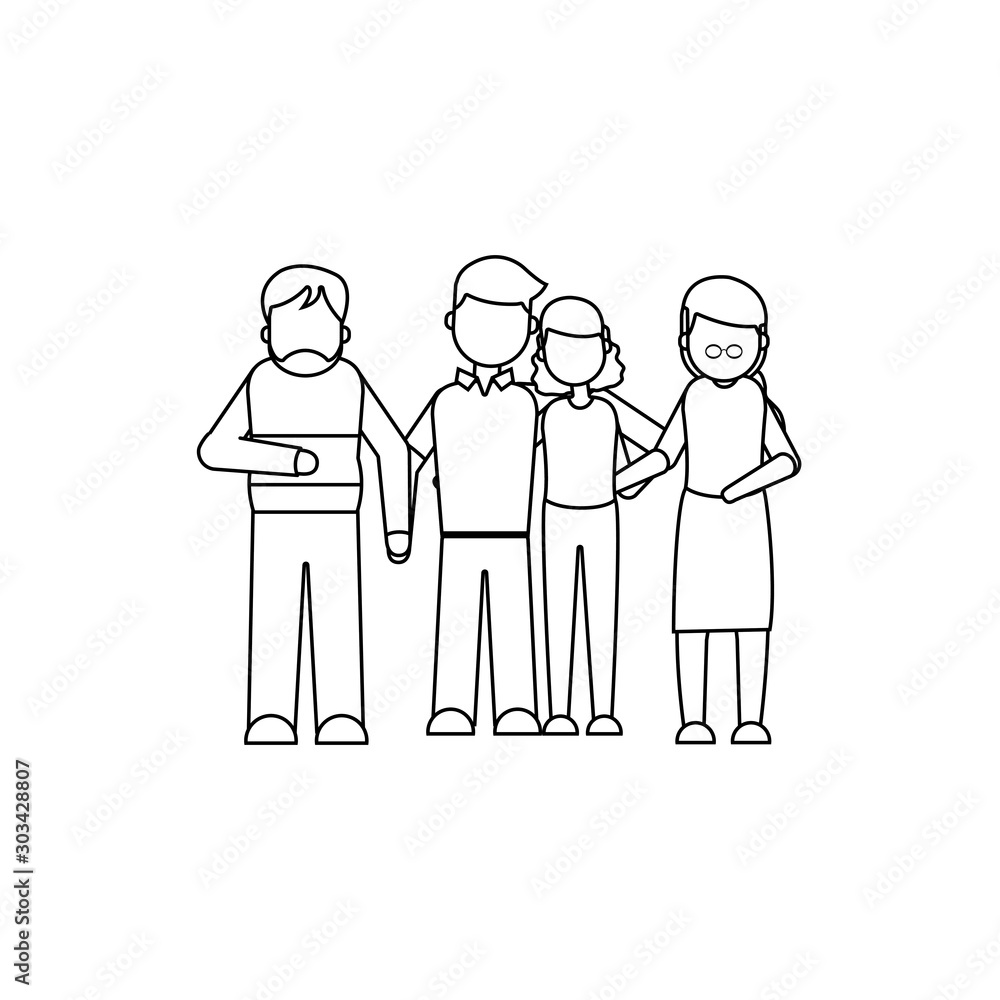 people member family line style people member family line style